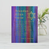 Bar Mitzvah Jewel Tone Streaks Invitation (Debout devant)