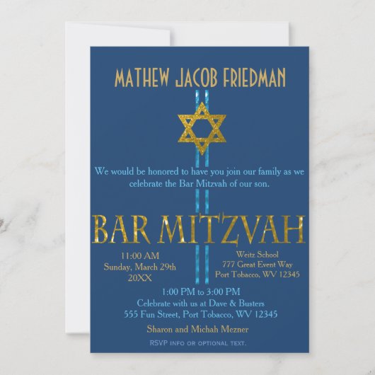 Bar Mitzvah Kaart (Voorkant)