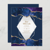 BAR MITZVAH KAARTEN Hemelse Luchten Blauwe Melkweg (Voorkant / Achterkant)