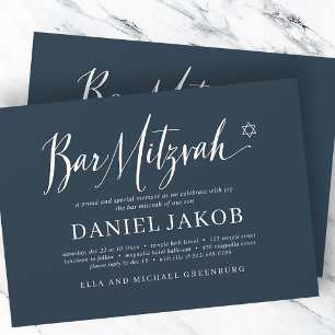 Bar Mitzvah klassieke Script Modern Typografie Kaart