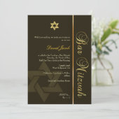 Bar Mitzvah/koffie/goud Kaart (Staand voorkant)
