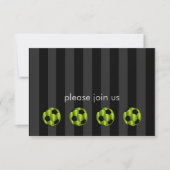 Bar Mitzvah Lime Green en Black Voetbal Kaart (Voorkant)