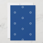 Bar Mitzvah Marine Bleu Hébreu Invitation juive (Dos)