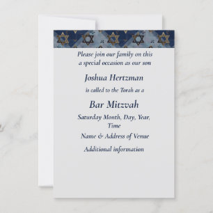 Bar Mitzvah Mazel Tov Blue Gray Star van David Kaart