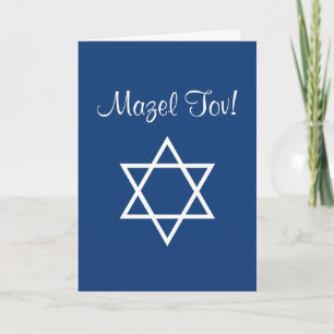 Bar Mitzvah Mazel Tov Star Blue Kaart