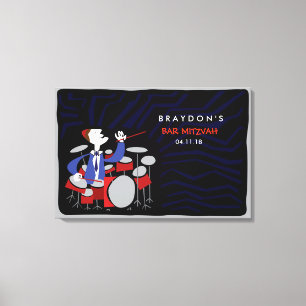 Bar Mitzvah Mitzvah Sign-In Board Canvas Afdruk