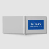 BAR MITZVAH modern geometrisch patroon grijs blauw Gastenboek (Volledig)