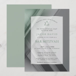 Bar Mitzvah Modern Geometrische Groene Kool Kaart