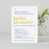 BAR MITZVAH modern minimaal vet koninklijk blauw Folie Uitnodiging (Staand Voorkant)