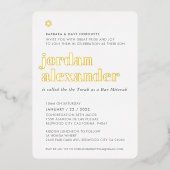 BAR MITZVAH modern minimaal vetgedrukt grijs Folie Uitnodiging (Voorkant)