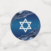 Bar Mitzvah Modern Navy Blue Ombre Agate Script Confetti (Kleine voorkant)