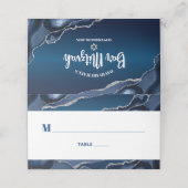 Bar Mitzvah Modern Navy Blue Ombre Silver Agate (Buitenkant ongevouwen)