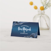 Bar Mitzvah Modern Navy Blue Ombre Silver Agate (Achterkant)