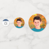 Bar Mitzvah Modern Navy Blue Silver Tallit Script Confetti (Voorkanten)