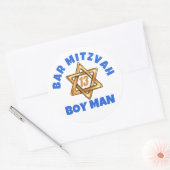 Bar Mitzvah Modern Star van David Ronde Sticker (Envelop)