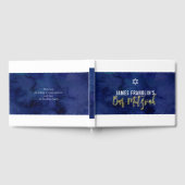 BAR MITZVAH moderne bleu aquarelle or écriture (Complet)