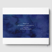 BAR MITZVAH moderne bleu aquarelle or écriture (Verso)