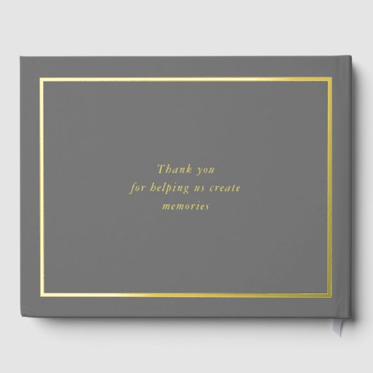 BAR MITZVAH moderne faux or nom calligraphie GRAY (Verso)