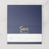 BAR MITZVAH moderne marine blauw + goud naam SAM (Buitenkant ongevouwen)