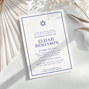BAR MITZVAH moderne minimale sterrenrand koningsbl Kaart