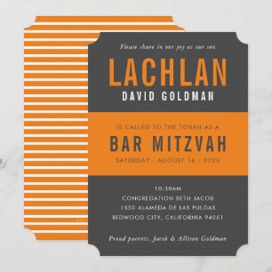 BAR MITZVAH moderne minimalistische typografie gri Kaart