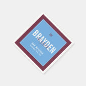 BAR MITZVAH moderne ster maroon blauw Servet (Hoek)