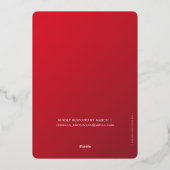 BAR MITZVAH moderne ster rood bordeauxrood verloop Folie Uitnodiging (Achterkant)