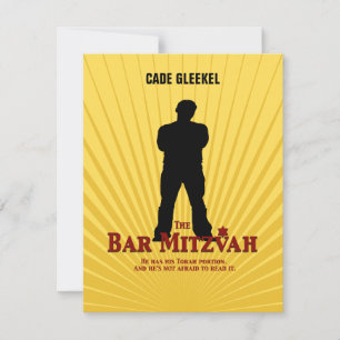 Bar Mitzvah Movie Star Reply Card/Cade RSVP Kaartje