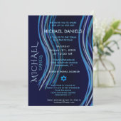 Bar Mitzvah Navy Blue Prayer Shawl Kaart (Staand voorkant)