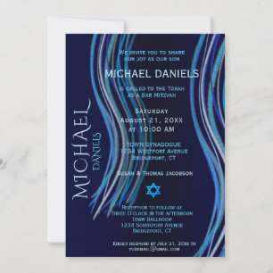 Bar Mitzvah Navy Blue Prayer Shawl Kaart