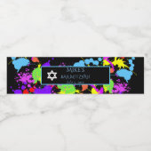Bar Mitzvah Neonverf, Paintball Ster van David Waterfles Etiket (Enkel label)
