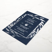 Bar Mitzvah nodiging Real Folie Agate Gold Blue Uitnodiging (Gedraaid)