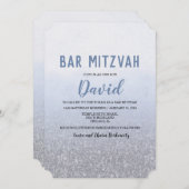 Bar Mitzvah Ombre Blauwe Uitnodiging (Voorkant / Achterkant)