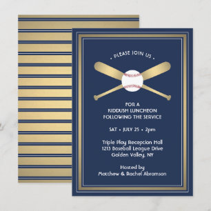 Bar Mitzvah Ontvangt details Baseball Theme Party Informatiekaartje