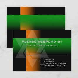 Bar Mitzvah Oranje en Groen op om het even welke K RSVP Kaartje