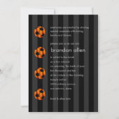 Bar Mitzvah Oranje en zwart Voetbal Kaart (Voorkant)