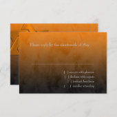 Bar Mitzvah Oranje ster David Ombre RSVP Kaartje (Voorkant / Achterkant)