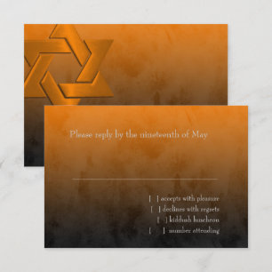 Bar Mitzvah Oranje ster David Ombre RSVP Kaartje