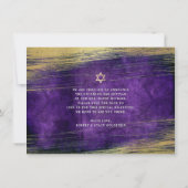 Bar Mitzvah Paarse Waterverf Gold Foil Modern Save The Date (Achterkant)
