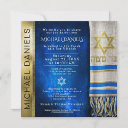 Bar Mitzvah Prayer Shawl Uitnodiging