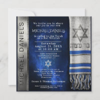 Bar Mitzvah Prayer Shawl Uitnodiging