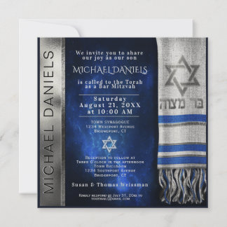 Bar Mitzvah Prayer Shawl Uitnodiging