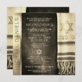Bar Mitzvah Prayer Shawl Uitnodiging (Voorkant / Achterkant)