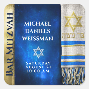 Bar Mitzvah Prayer Shawl Vierkante Sticker