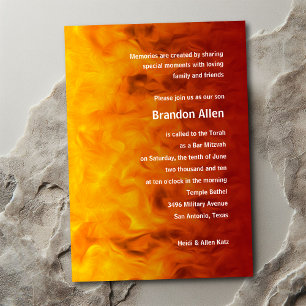 Bar Mitzvah Red en Sinaasappel Kaart