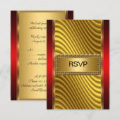 Bar Mitzvah réponse Gold et Rouge (Devant / Derrière)