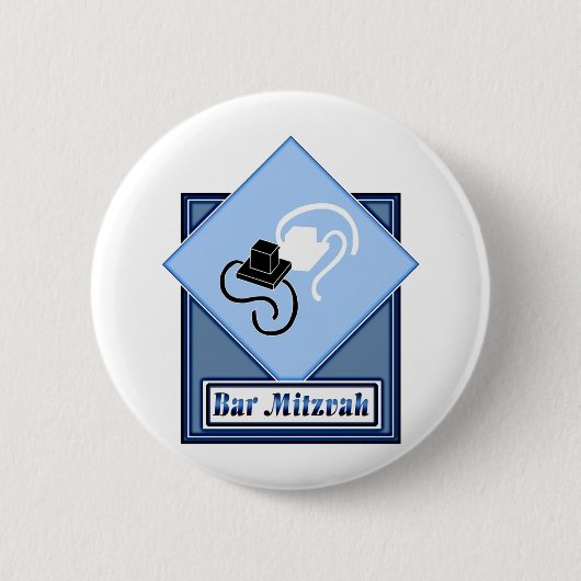 Bar Mitzvah Ronde Button 5,7 Cm (Voorkant)