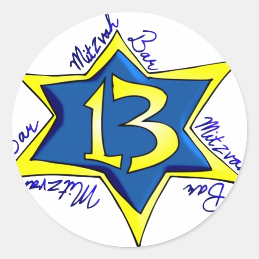 Bar MItzvah Ronde Sticker (Voorkant)