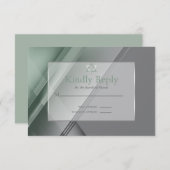 Bar Mitzvah RSVP Contemporain Charbon Vert (Devant / Derrière)