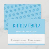 BAR MITZVAH RSVP jolie étoile élégante de david bl (Devant / Derrière)